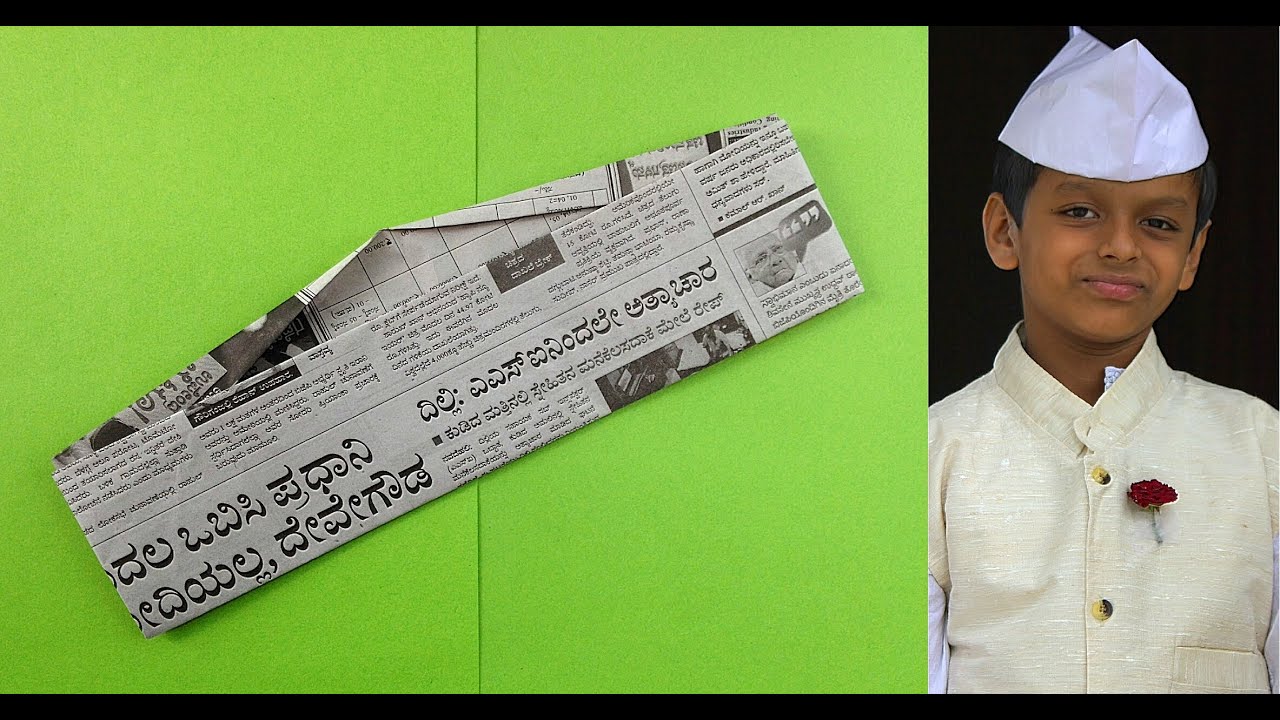 Indian Cap 🇮🇳 / Gandhi Topi / Jawaharlal Nehru Topi - News Paper !!
