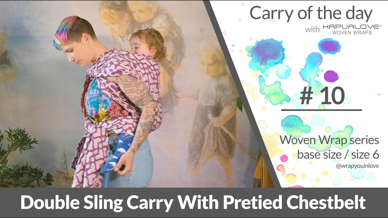 Double Sling Carry with pretied Chestbelt -  Woven wrap - series (size 6 / base size)