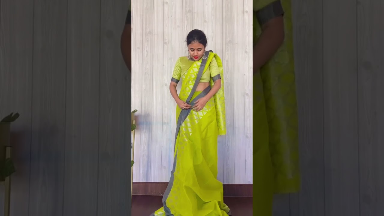 water fall saree drape🥰🥰🥰