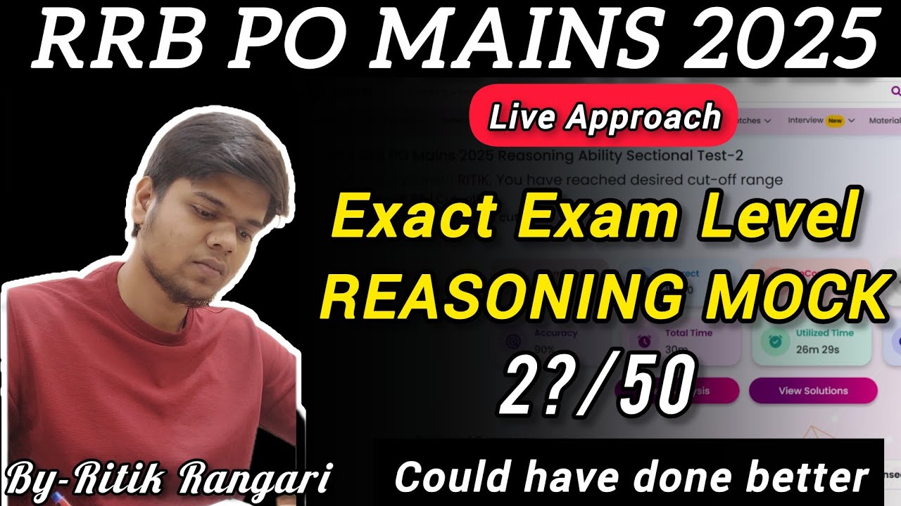 RRB PO MAINS 2025 REASONING | Sectional Mock (Exam Level) | Guidely | Live Mock Test |