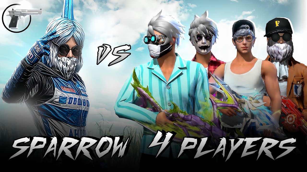 ONLY DESERT EAGLE CHALLENGE IN 1V4 CUSTOM 🤯🔥 | SPARROW FF VS 4 PRO PLAYERS 🔥