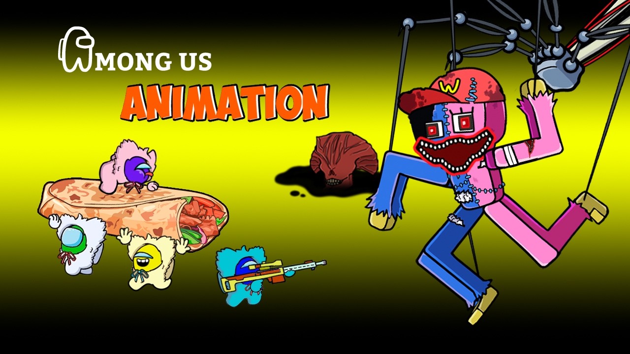 [어몽어스 Among Us] Huggy and Kissy worked at The Shawara Kiot - AMONG US FUNNY ANIMATION