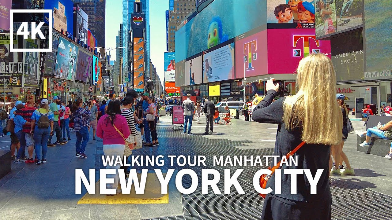 [4K] NEW YORK CITY - Midtown Manhattan, Broadway, Times Square, NYC, New York, USA, Travel - 4K UHD