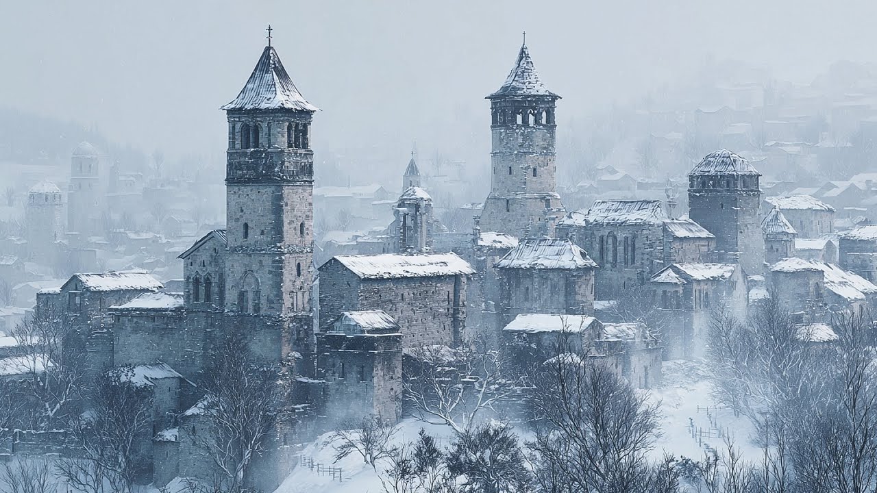 Silent Snow in Medieval Winter Villages | Celtic Music for Relaxation and Deep Rest
