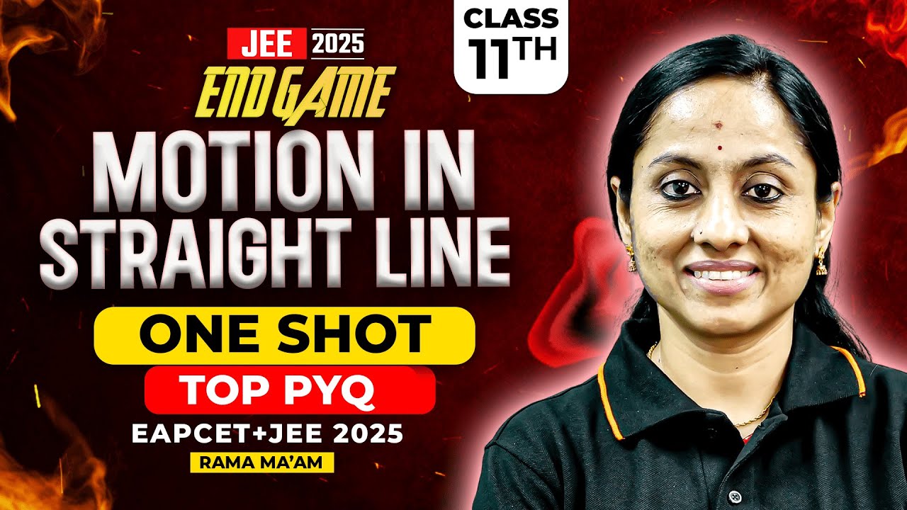 JEE 2026 Motion In Straight Line Class 11 One Shot in Telugu | Most Expected PYQs | EAPCET JEE 2025