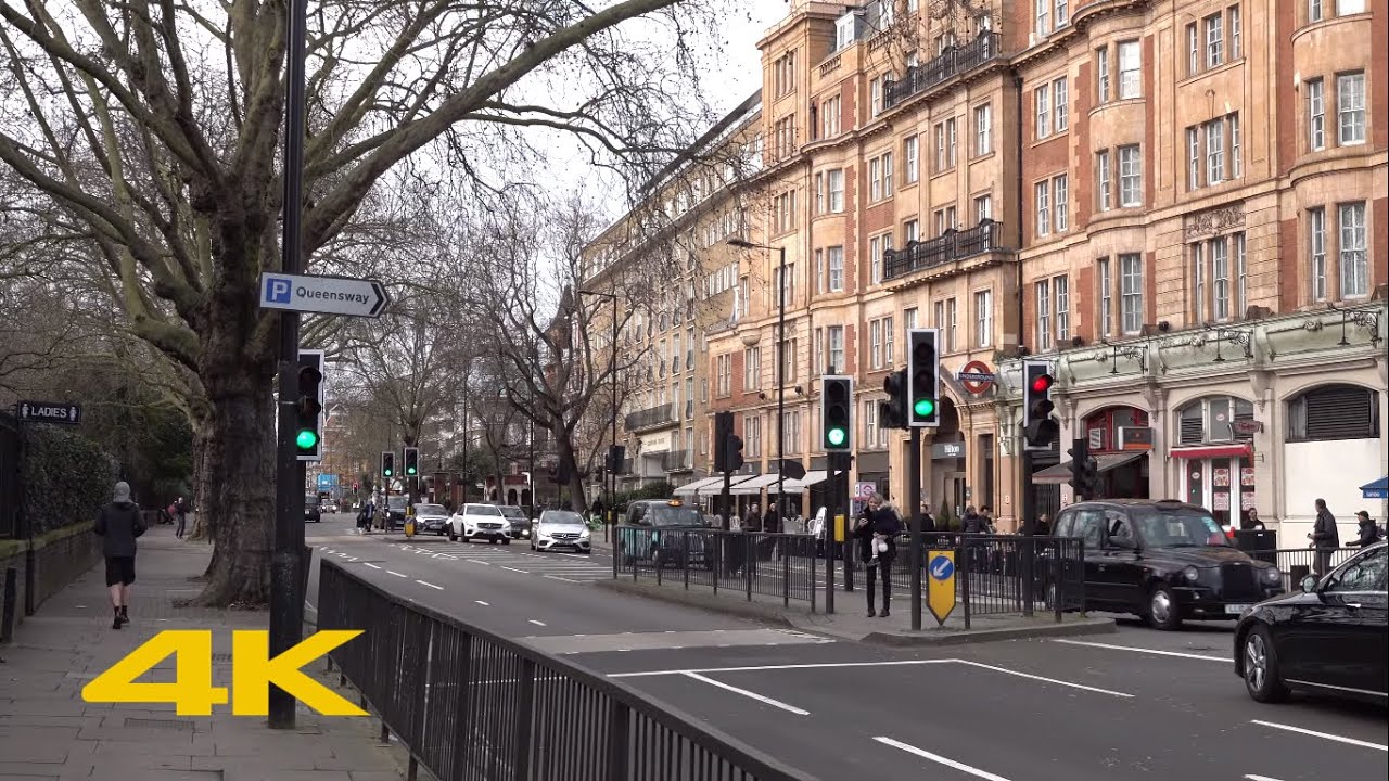 London Walk: Bayswater Road | Lancaster Gate to Notting Hill Gate【4K】