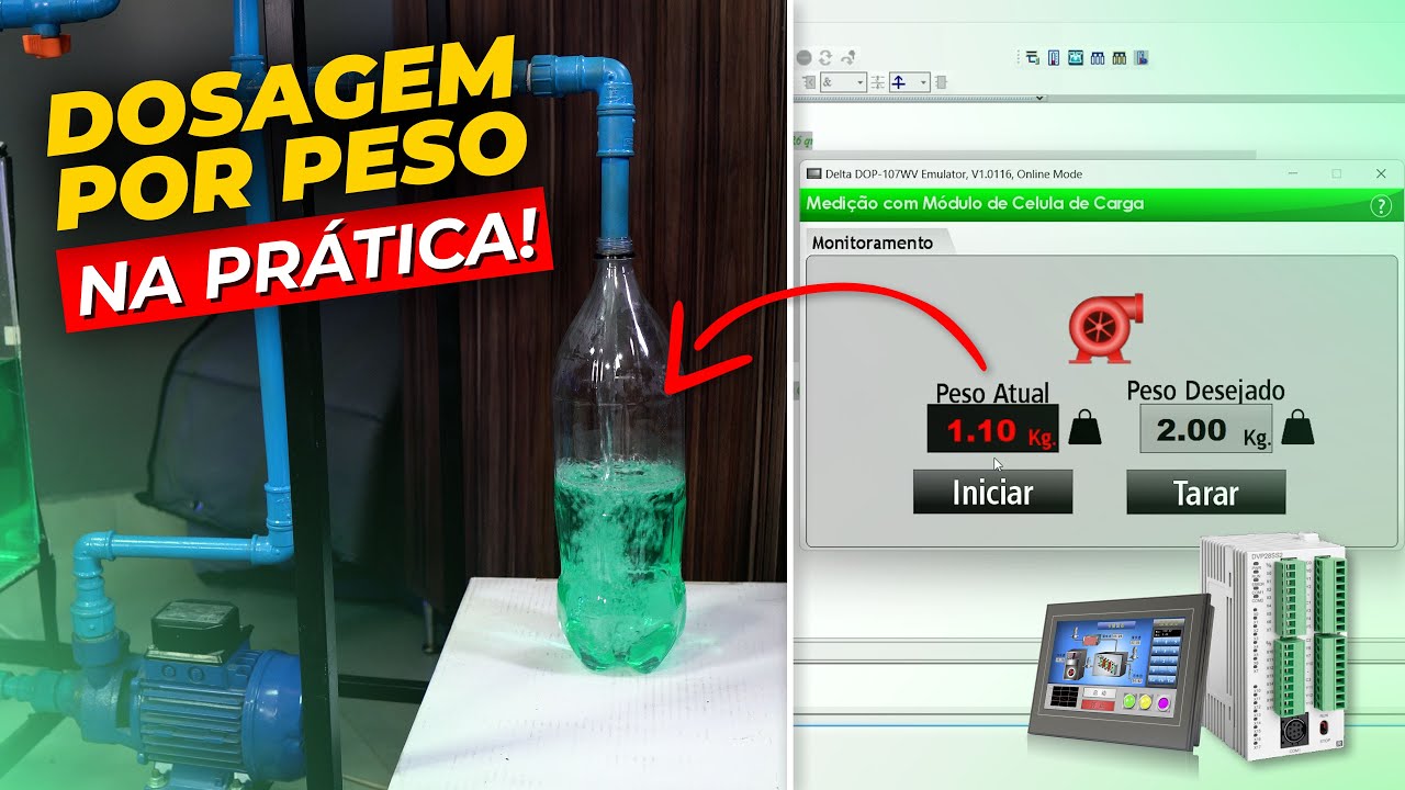 Criei uma Automação do Zero: Sistema de Dosagem por Peso na Prática com Balança, CLP e IHM!