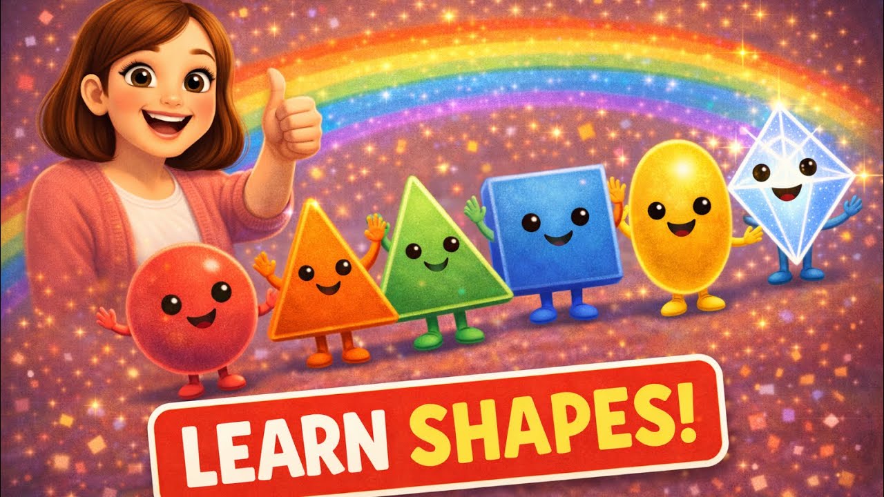 Learn shapes circle, Square, Triangle, Rectangle & More | Nursery Rhymes