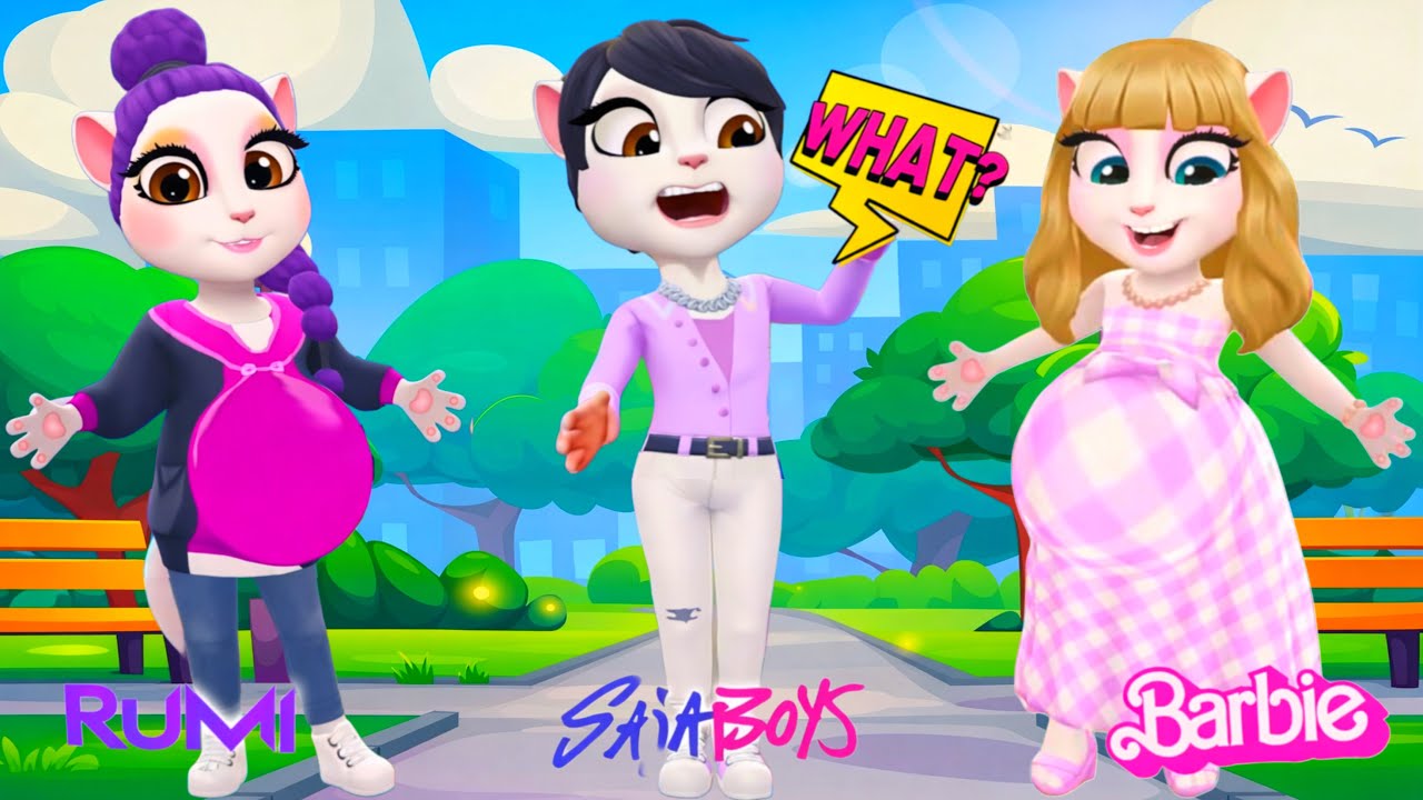 My Talking Angela’m 2 😻 || Pregnant Barbie and Rumi Vs Jinu | New Update || Cosplay 😘💋