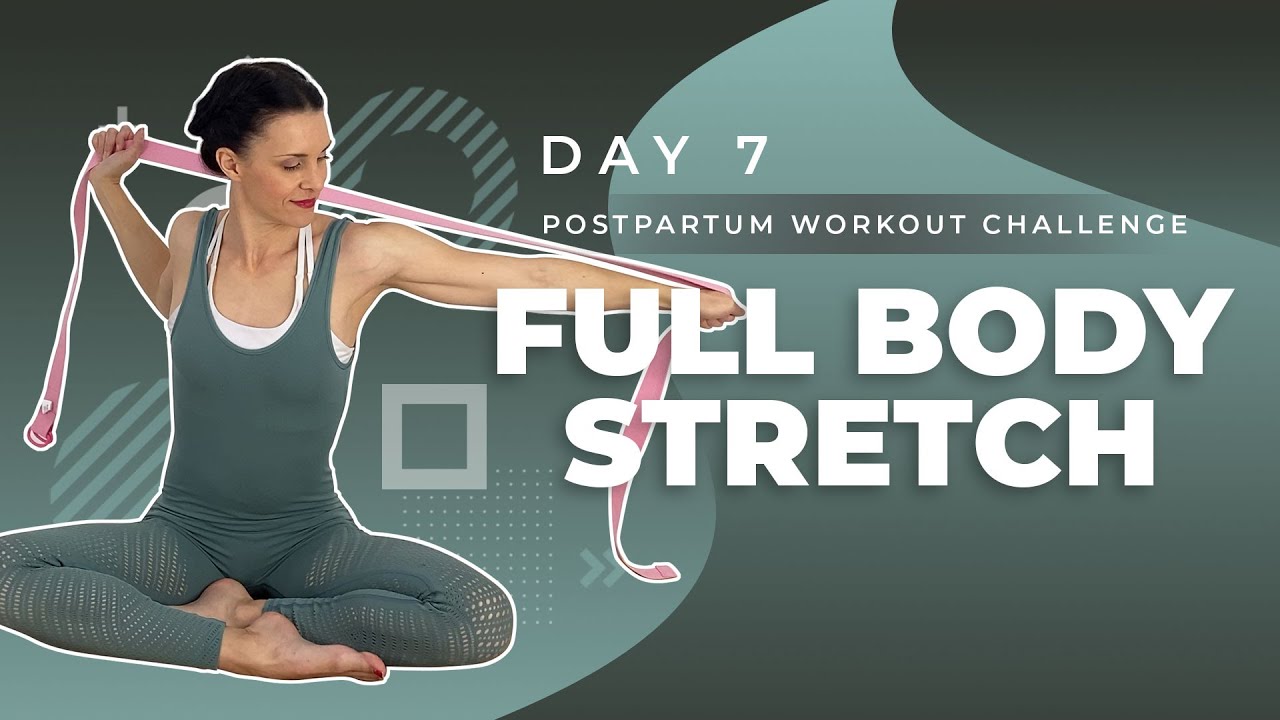 Day 7 // Postpartum Workout Challenge // Postpartum Cardio & FULL-BODY Stretch