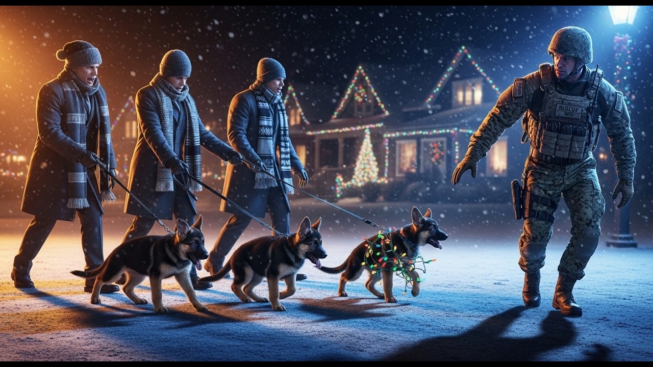 Wealthy Bullies Drag Three German Shepherd Puppies on Christmas — Until a Navy SEAL Intervenes
