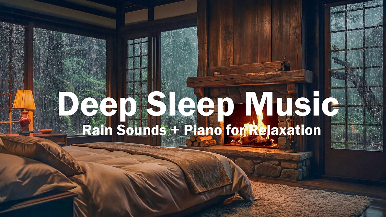 (No Ads) Relaxing Piano Music & Rain Sounds – Relaxing Sleep Music for Deep Sleep, Stress Relief