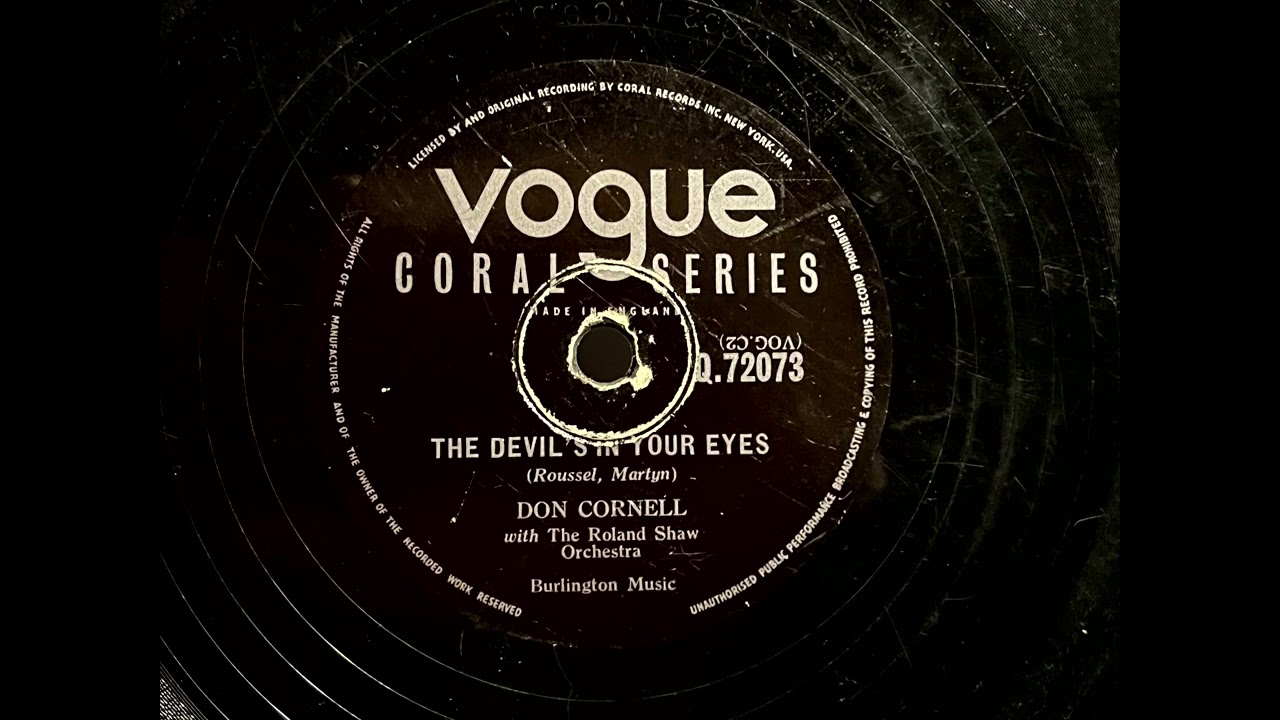1955 DON CORNELL - The Devil's In Your Eyes VOGUE CORAL 10