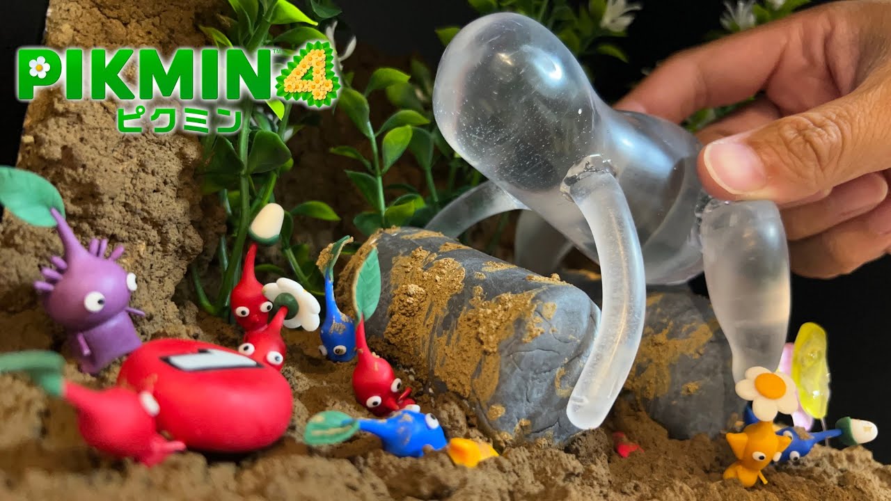 【DIY】アメボウズでピクミンひいてみた【ピクミン4】〜I made a Waterwraith runs over Pikmin〜