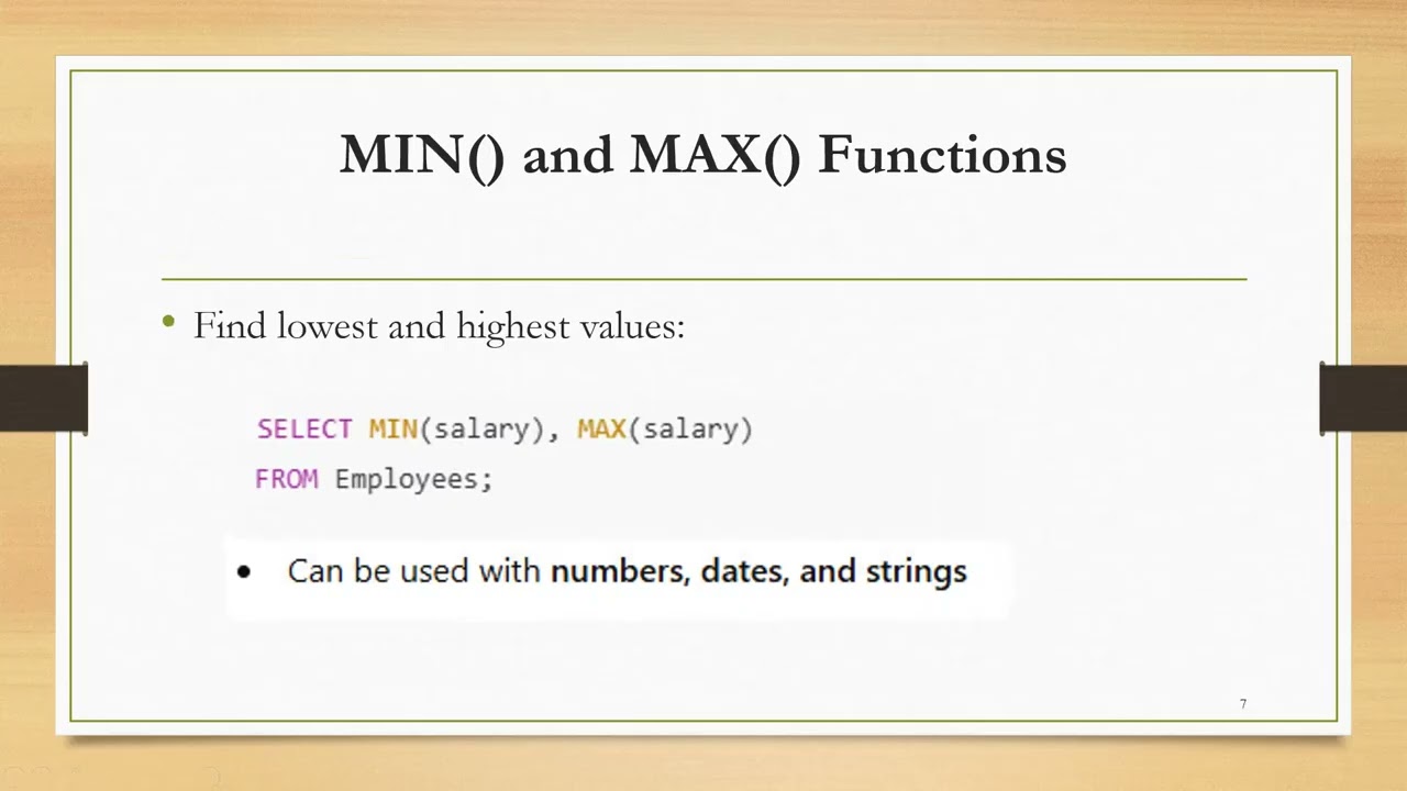 Introduction to SQL: Aggregate Processing and Subqueries. Apply aggregate function to summarize data