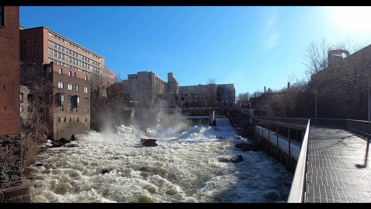 88 [4K] Magog River Gorge # Sherbrooke # Walking Tour # Quebec, Canada