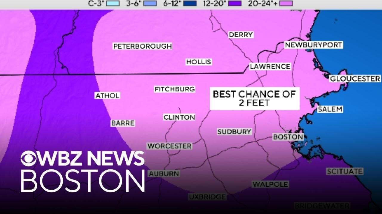 Latest forecast for Boston and Massachusetts shows best chance for 2 feet of snow
