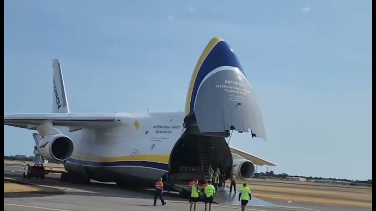Antonov AN124 Unloading at Adelaide Airport YPAD