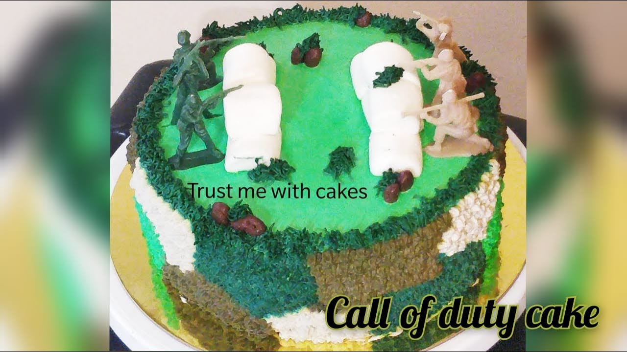 Call of duty cake tutorial| Whipped cream army cake tutorial| Whipped cream camouflage