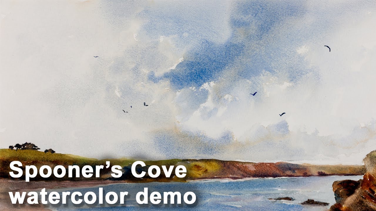 Spooner's Cove watercolor demo by David Massey