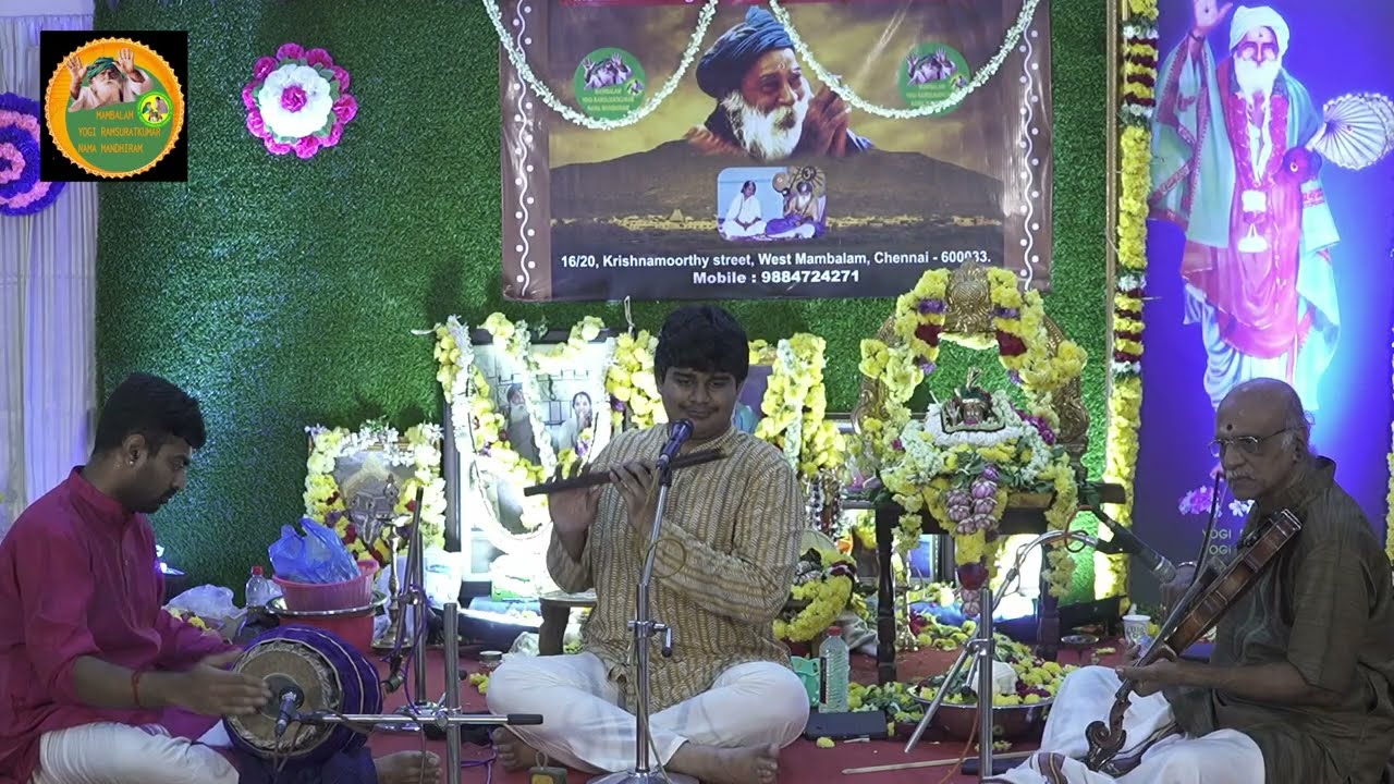Yogi Ramsuratkumar Jayanthi. Mambalam. Flute By Master Pavan Barathwaj Groups | Part 01