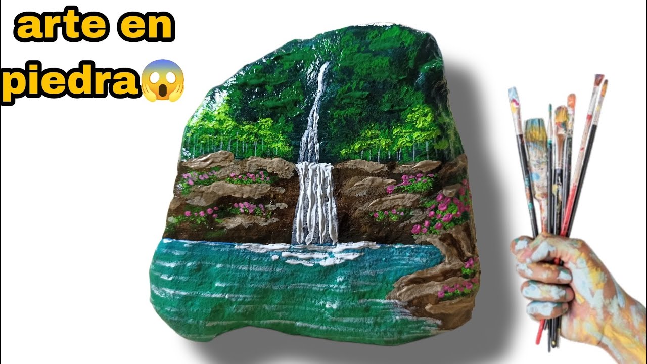 Arte en piedras , pinturas para principiantes😱 #art #arte #painting #drawin