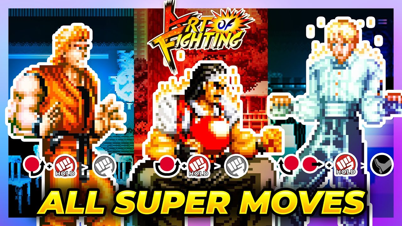 ALL SUPER MOVES TUTORIAL - Art of Fighting / Ryuuko no Ken (AOF) (SNES Version)