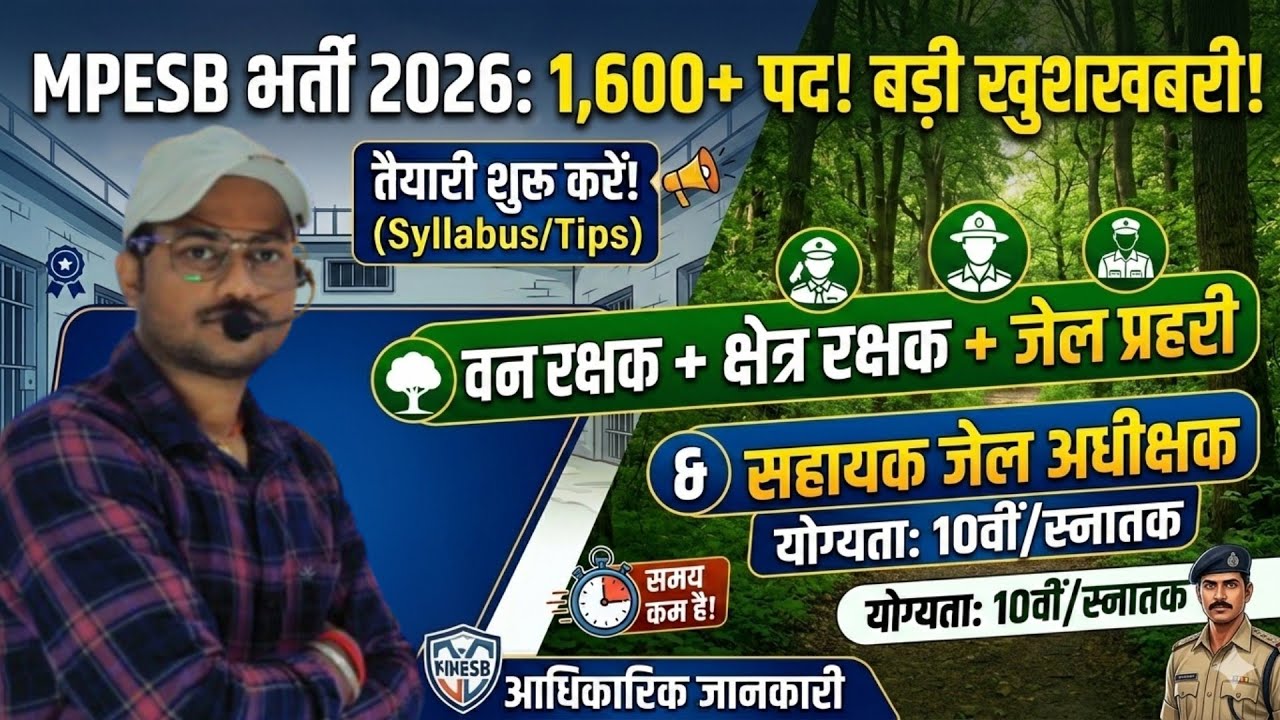 MPESB Recruitment 2026 🔥 | 10th Pass/Graduate Jobs | Van Rakshak, Kshetra Rakshak aur Jail Prahari
