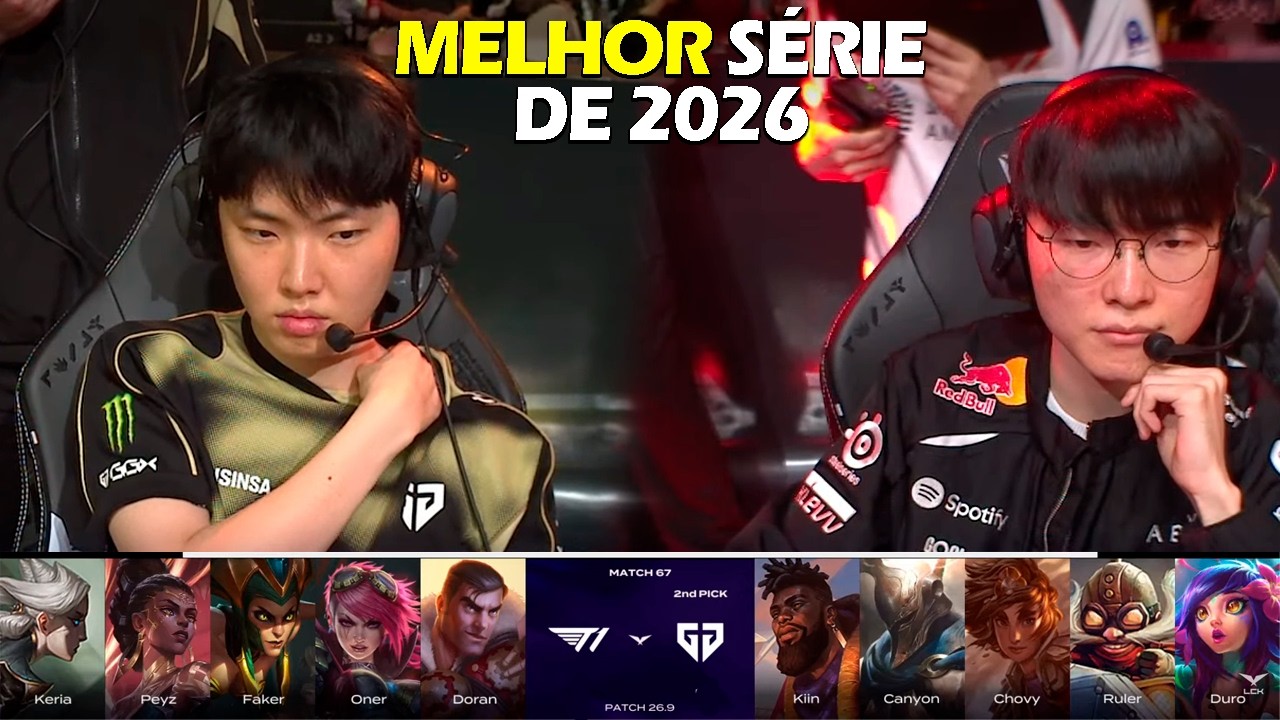 T1 vs GENG - FAKER vs CHOVY, PEYZ vs RULER, A MELHOR S&Eacute;RIE de 2026 - LCK