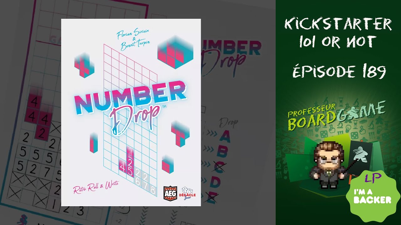 Kickstarter 101 or Not (EP189) Number Drop - Règles et critique
