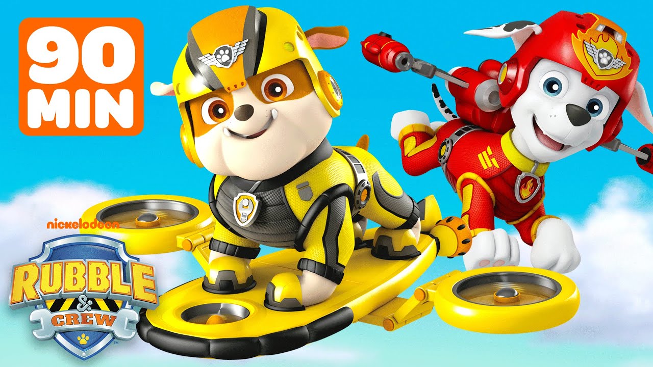 Rubble & PAW Patrol Awesome Air Rescues! w/ Marshall, Chase & Skye | 90 Minutes | Rubble & Crew