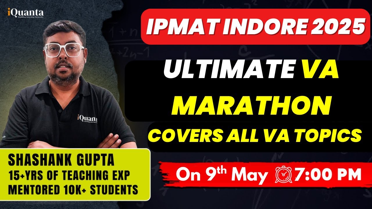 IPMAT Indore 2025 Ultimate VA Marathon | Covers All VA topics | Day 1