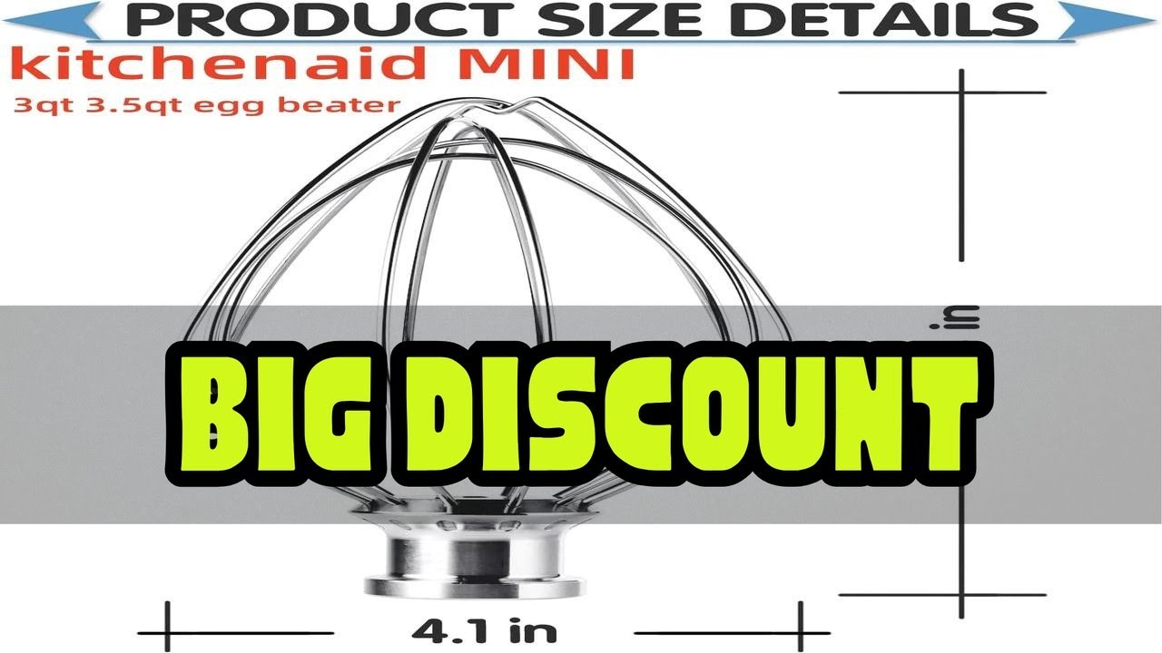 6-Wire Whip Attachment MINI egg beat for KitchenAid 3.5 Qt Tilt-Head KSM3311 KSM3316, Heavy Duty,fi