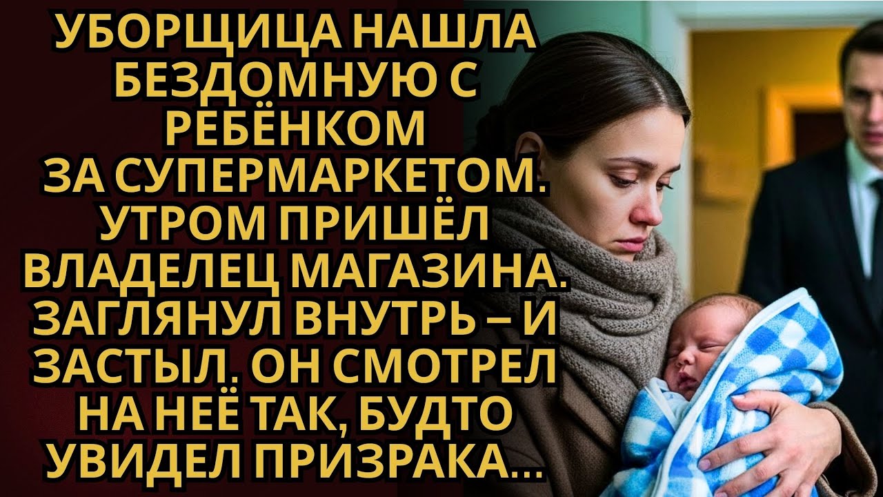 Уборщица Нашла Бездомную С Ребёнком За Супермаркетом. Утром Пришёл Владелец — И Узнал В Ней Свою...