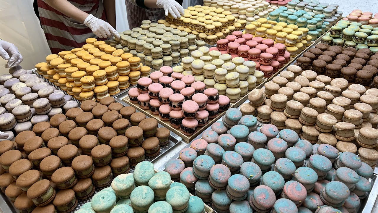3000 продано в день! Процесс приготовления различных милых миндальных печений