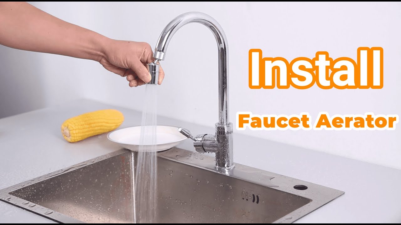 How To Install Hibbent Kitchen Sink Female Faucet Aerator Sprayer, 1.8 GPM 360&deg; Rotate Dual-function