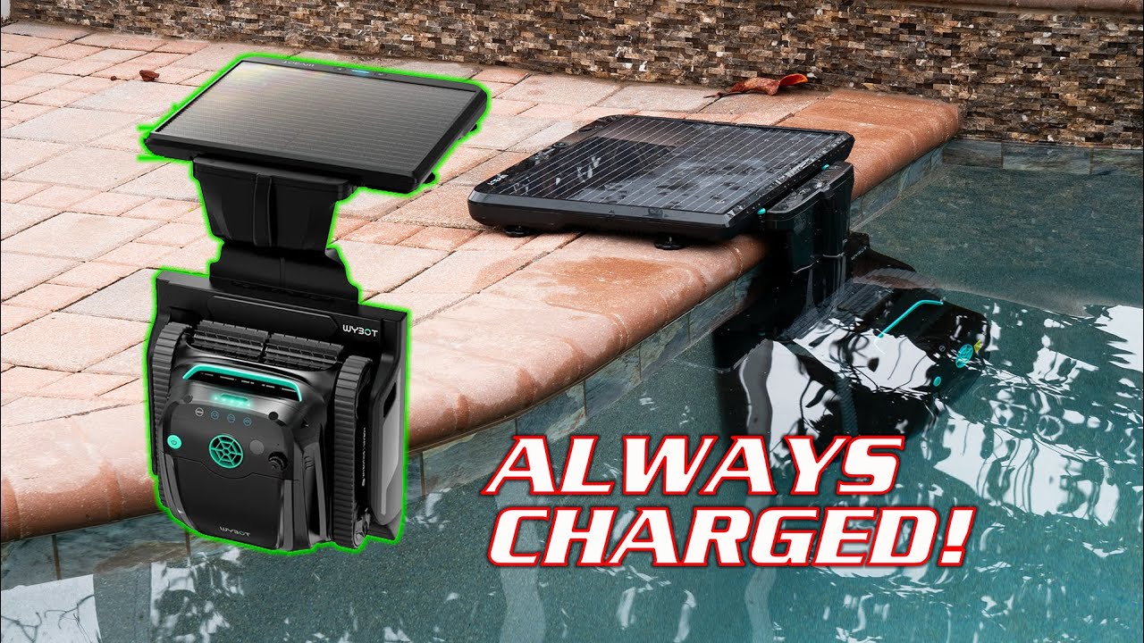 Solar Powered Pool Robot - WYBOT Solar 2 Robotic Pool Cleaner with Solar Powered Charging Dock
