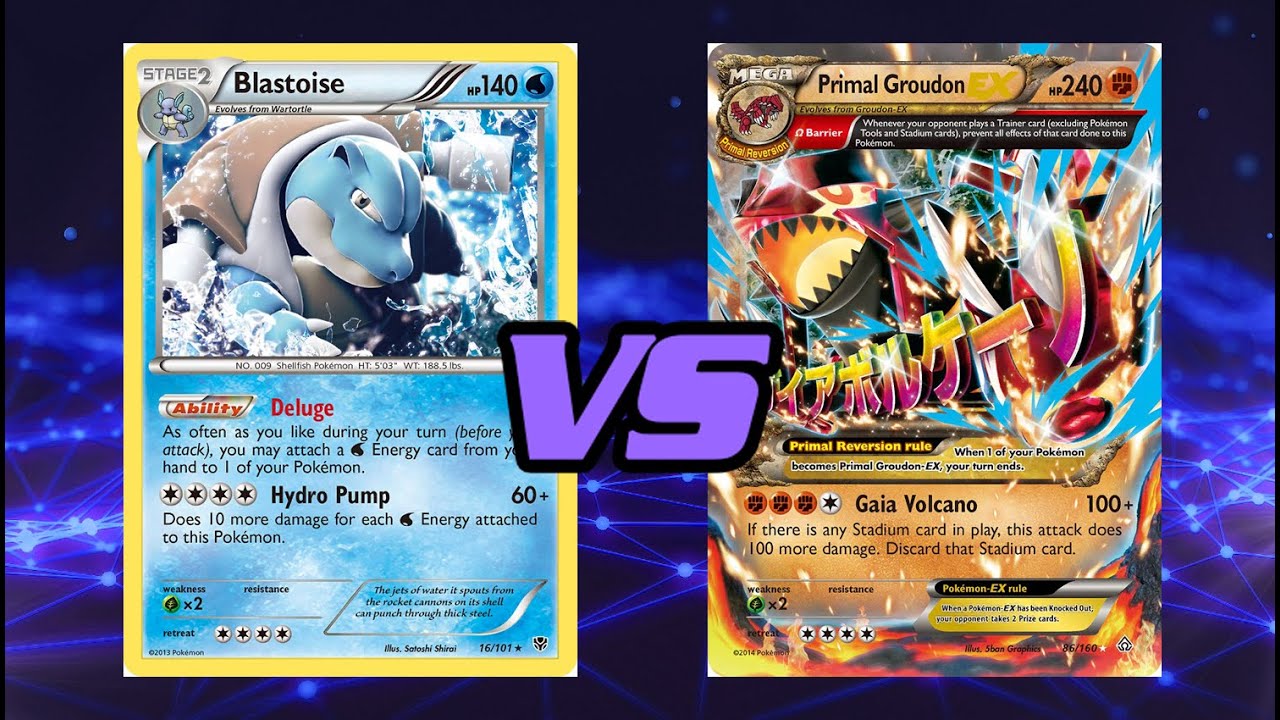 Retro Format 2015 Pokemon TCG Battle! Archie's Blastoise Vs Primal Groudon!