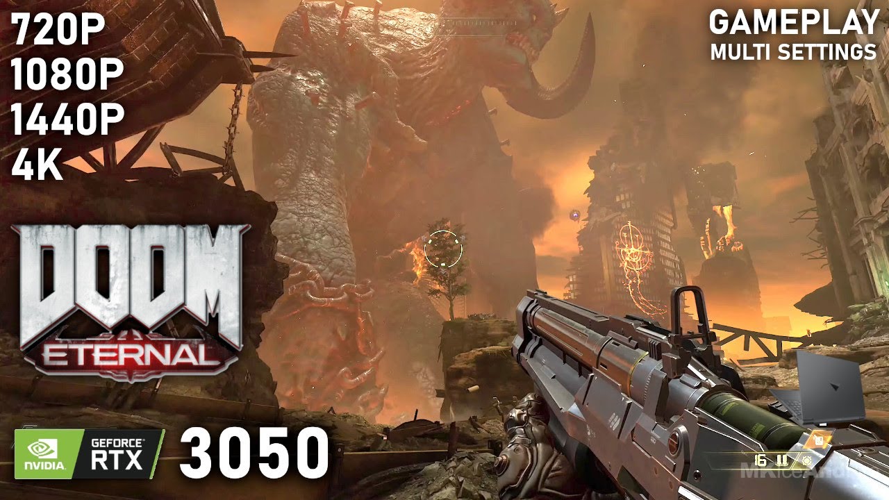 DOOM Eternal | RTX 3050 M 75W | 5600H | 1x8GB | Gameplay Multiple Settings