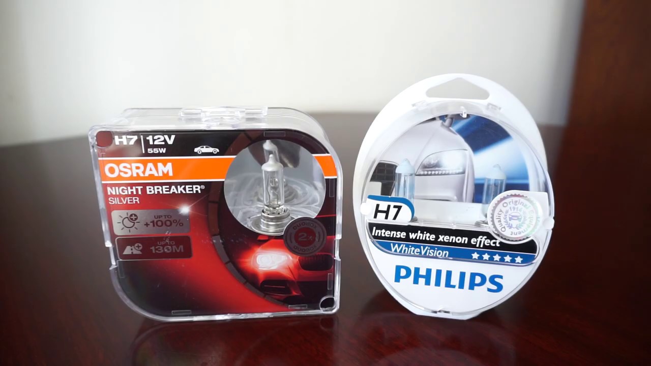 OSRAM Night Breaker SILVER vs Philips WhiteVision