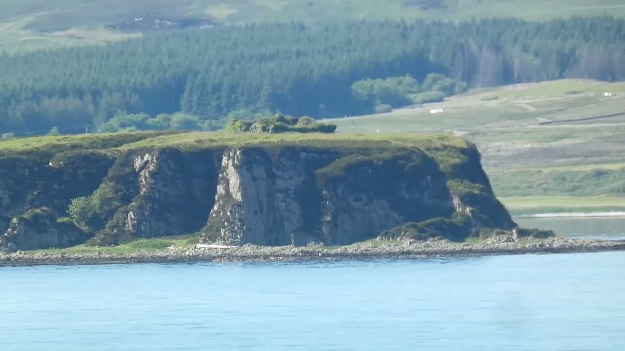 Intriguing ruined medieval (13th c) Claig Castle on Am Fraoch Eilean island off Jura Argyll Scotland
