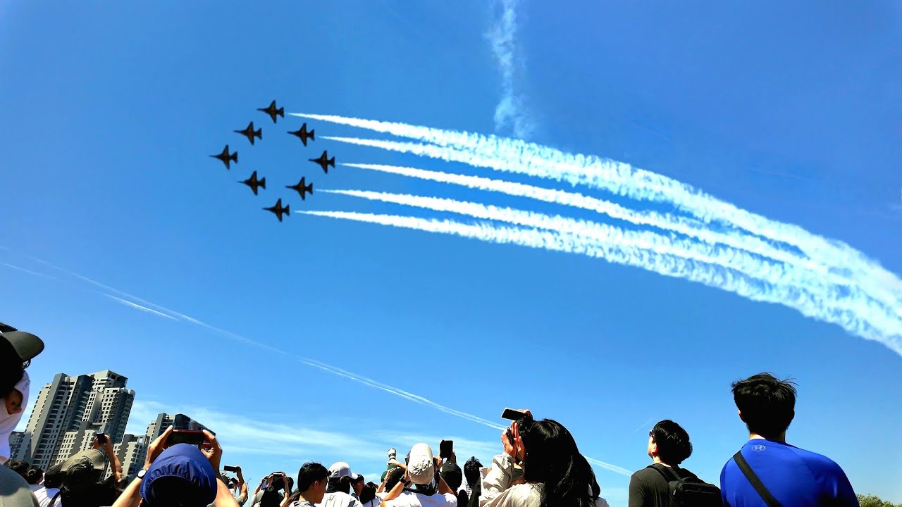 Сеул Хан Ривер Блэк Иглз Air Show ✈️ Специальная группа полетов ВВС, Банпо Хан Ривер Парк | 4K