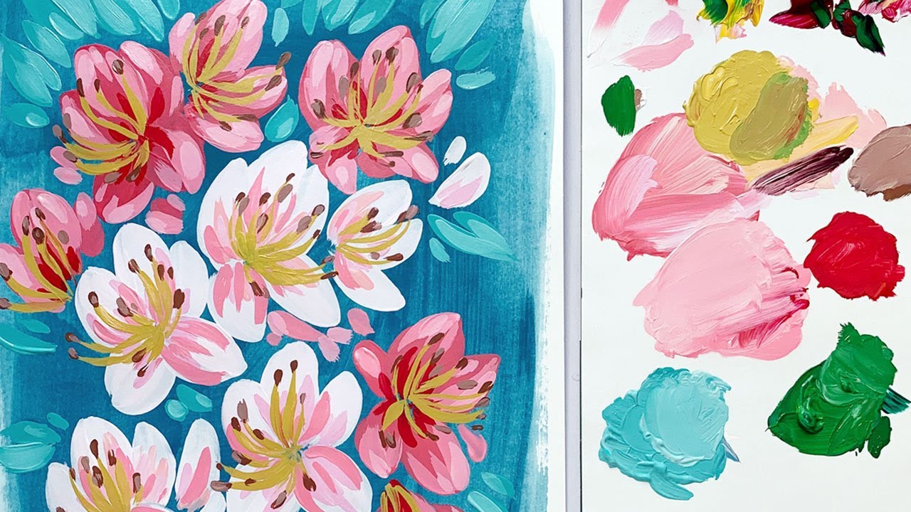 Painting Azaleas in Acrylic