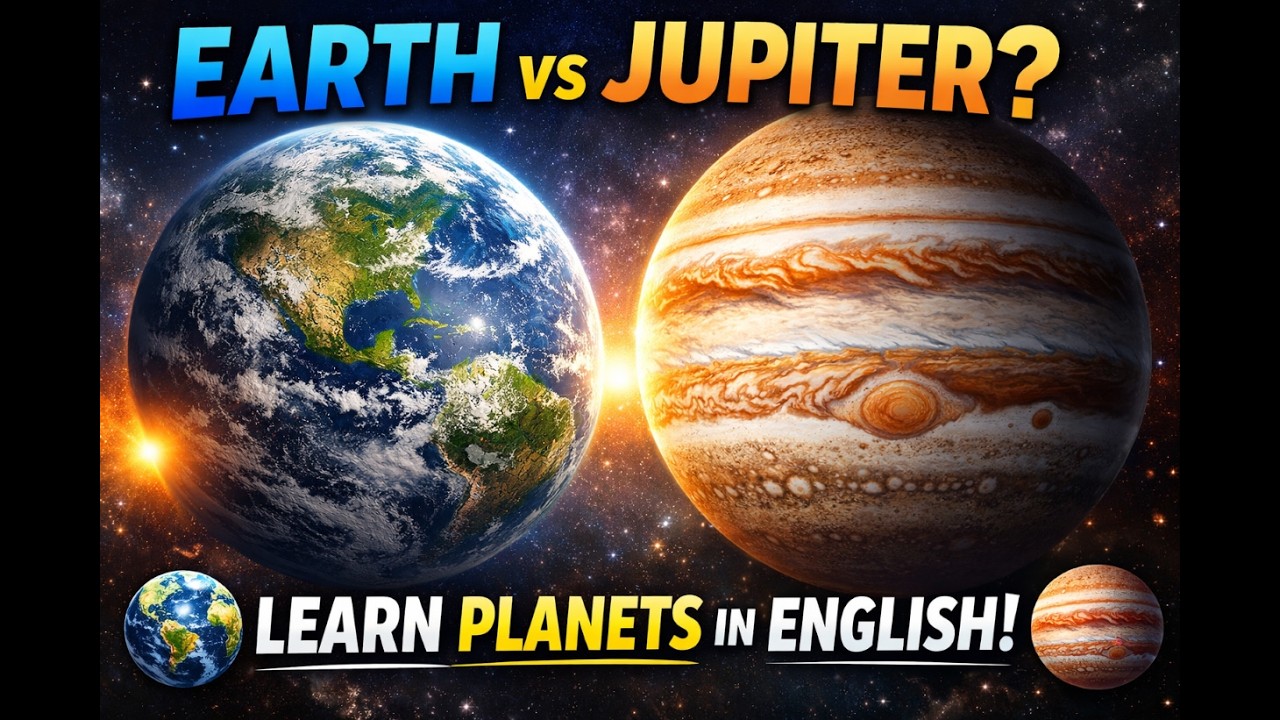 Can Earth Be as Big as Jupiter? | Easy English Solar System Lesson