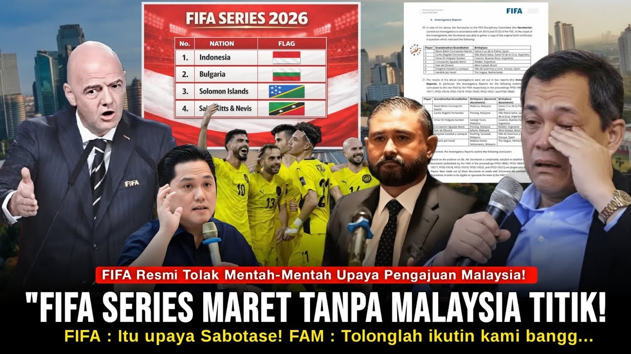 Resmi : Pengajuan Malaysia Resmi di Tolak FIFA 