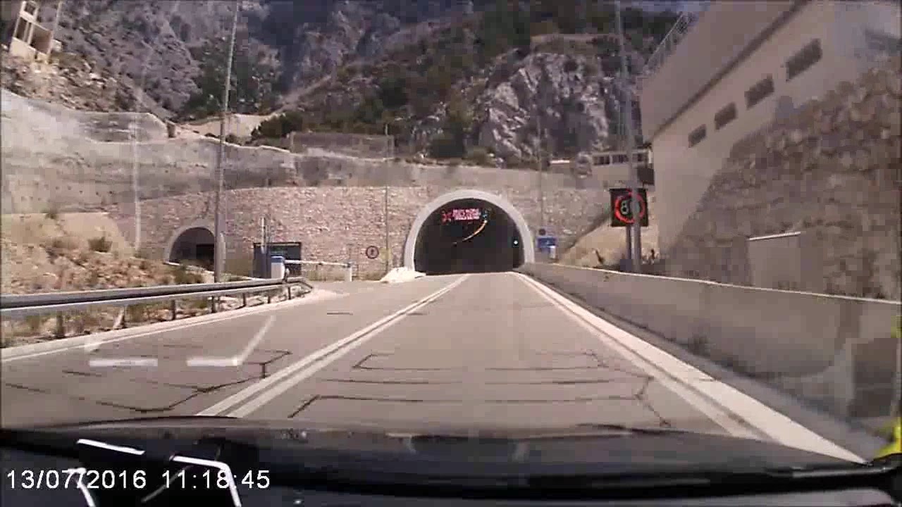 🇭🇷 | Najkrajšie autotrasy - Makarská riviéra-Makarská cez  tunel sv. Ilija na diaľnicu A1 do Záhrebu