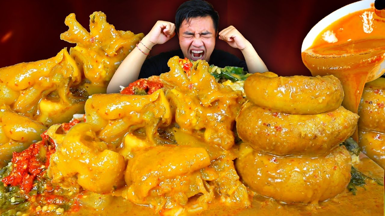 MUKBANG 1KG GULAI TAMBUSU JUMBO EXTRA GULAI TUNJANG KIKIL + NASI RAMES PADANG