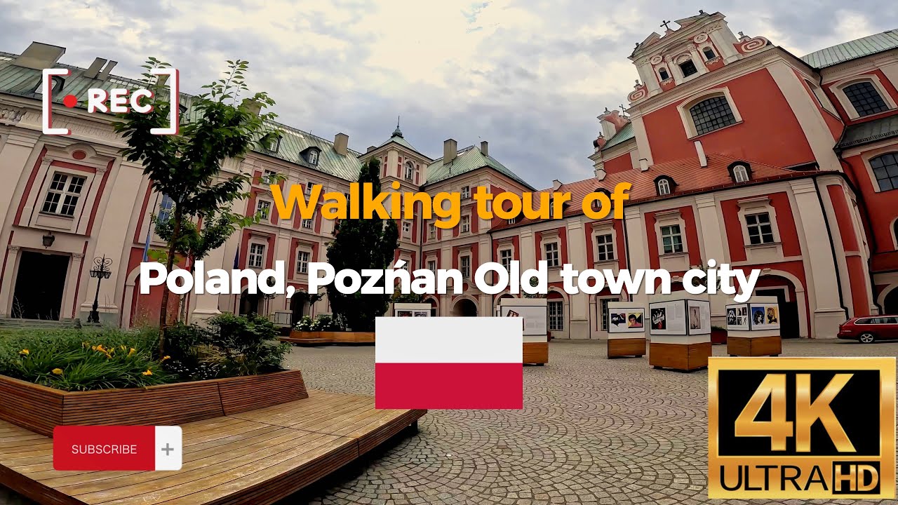 Poznań city walking tour | walk towards Poznań old city town | 4k 60fps