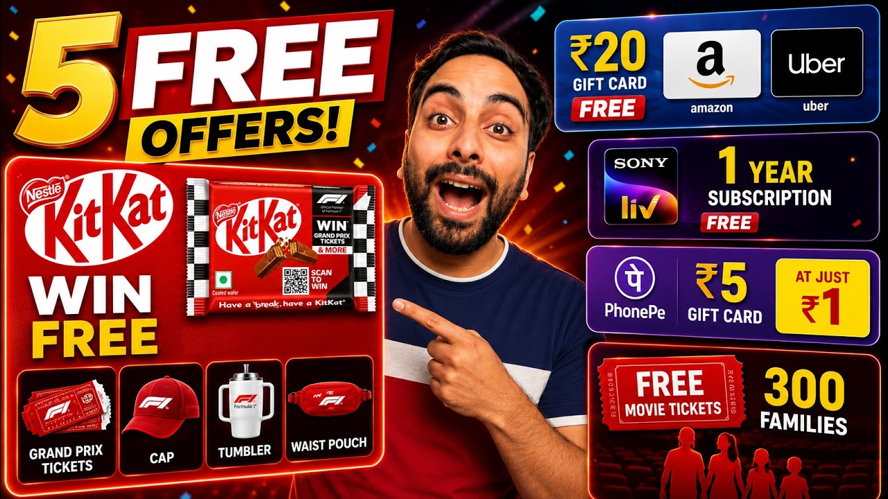 Kitkat Win FREE Cap, Tumbler, Pouch | Rs.20 FREE Giftcard | KBC x Sony Loot | Win FREE Movie Voucher