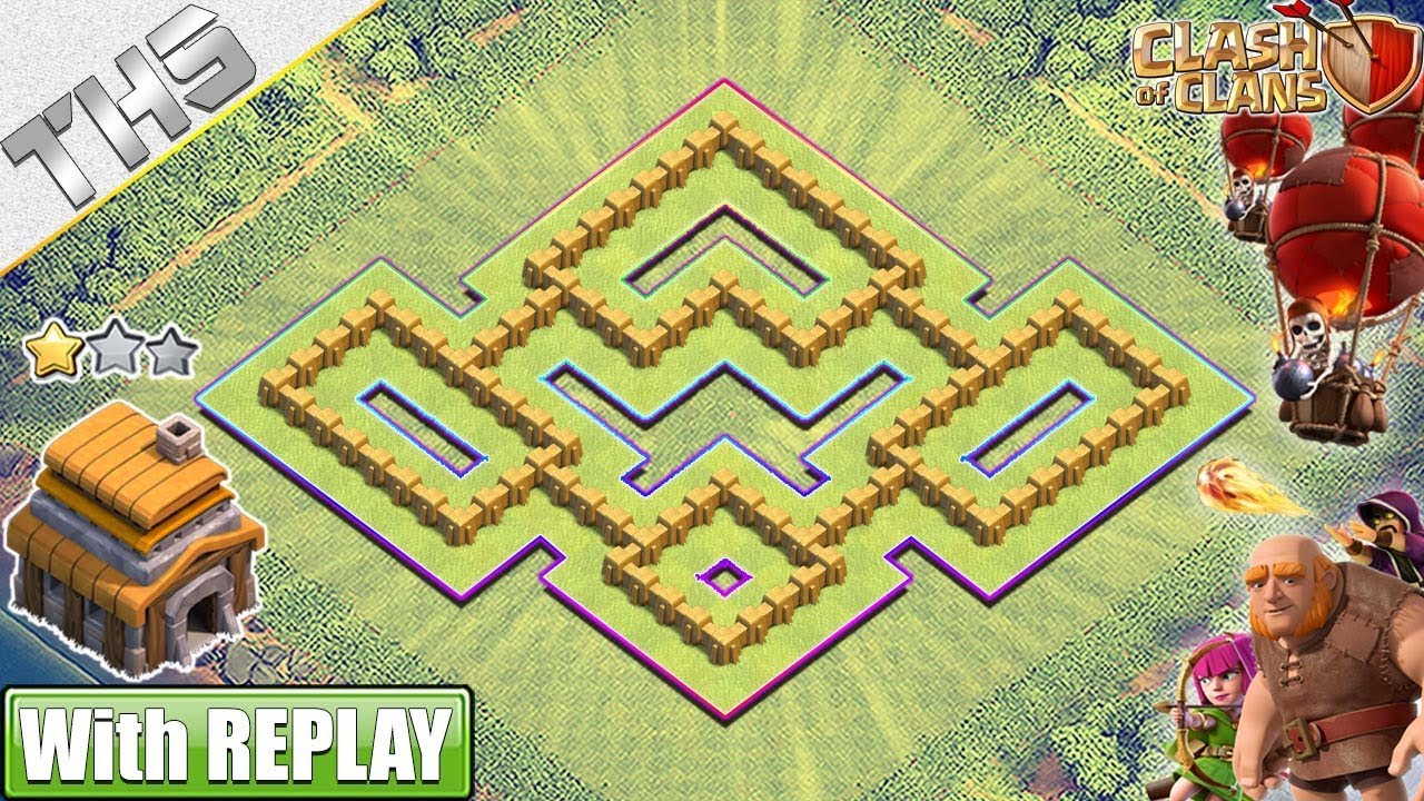 NEW TH5 Base (Farming) 2019 with REPLAYS!! BEST TH5 Hybrid base - Clash of Clans